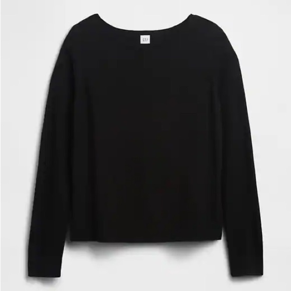 Gap Black Relaxed Boatneck Sweater